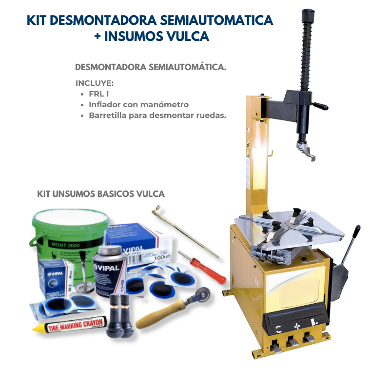 Kit Desmontadora Semiautomatica + Kit de Insumos Vulca