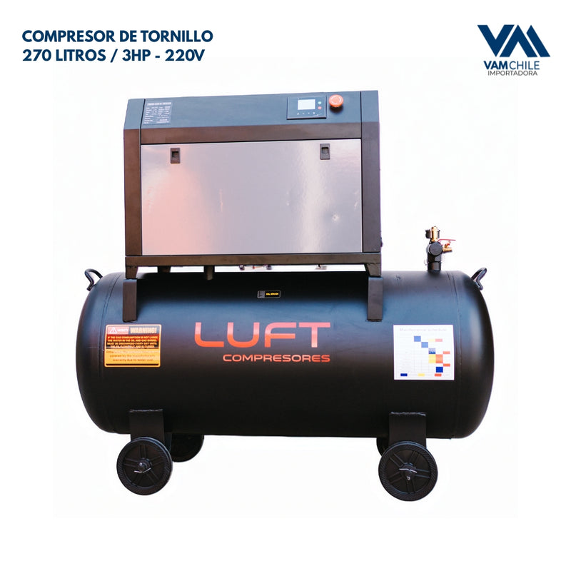 Compresor de Tornillo 270 Litros / 3HP - 220V