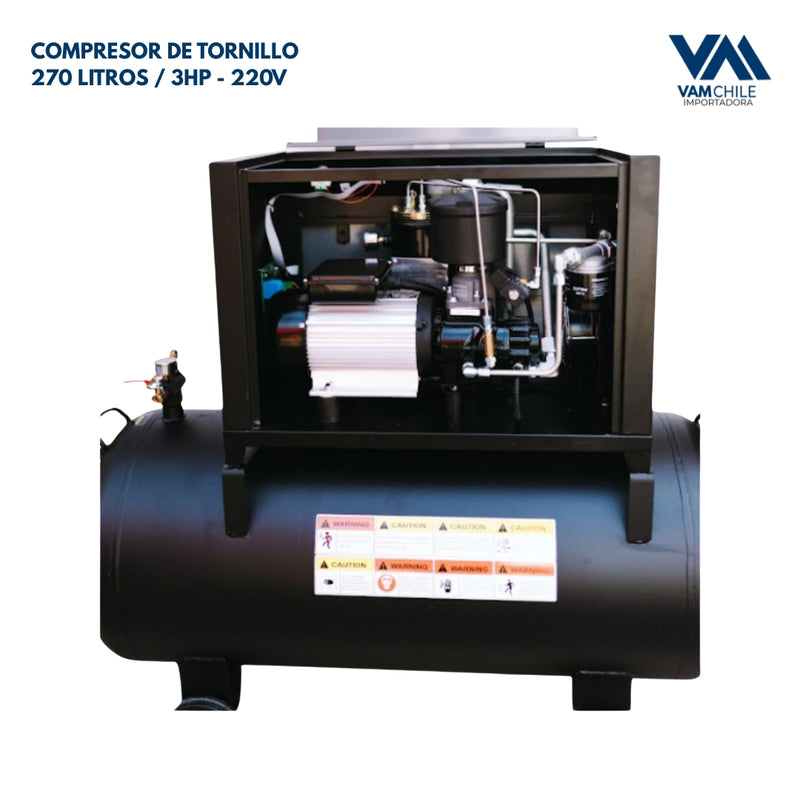 Compresor de Tornillo 270 Litros / 3HP - 220V