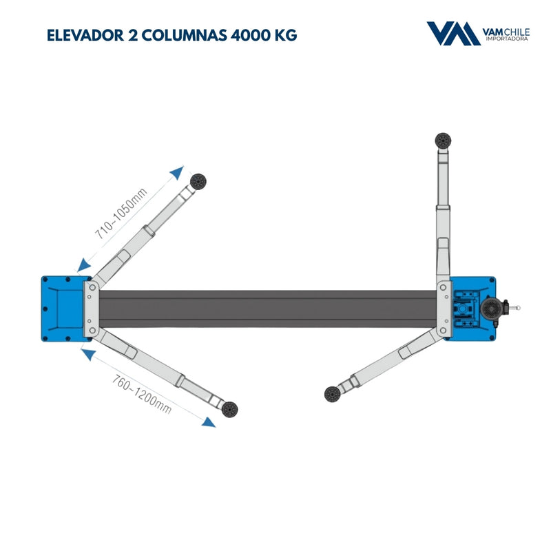 Elevador 4000kg de 2 Columnas