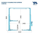 Elevador 2 Columnas Paso Superior 4.000 kg