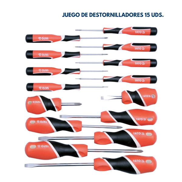 Juego de Destornilladores Magnetizado 15 PCS YATO