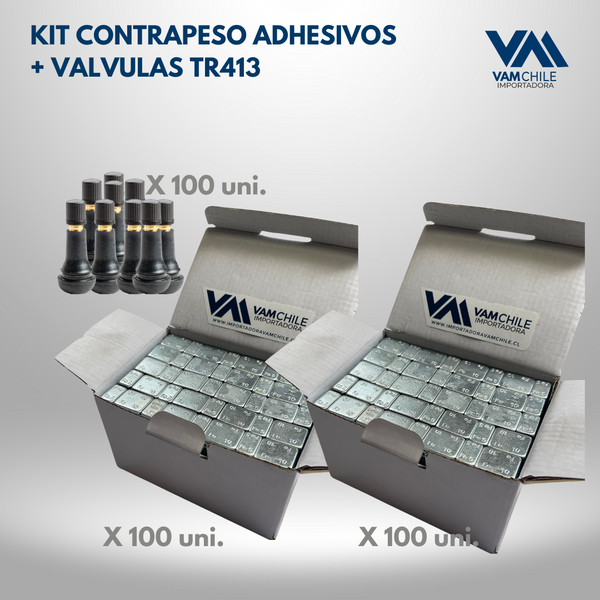 Pack Contrapesos Adhesivos x2 + Válvulas TR413