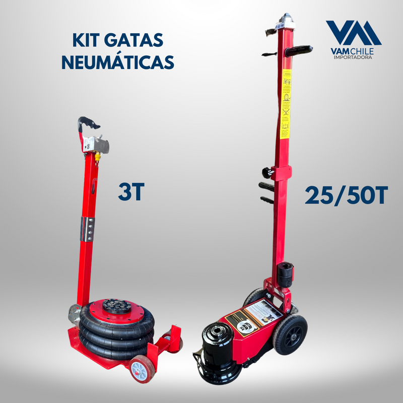 Pack de Gatas Neumáticas 3Ton + 25/50 Ton