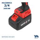 Llave de Impacto Inalámbrica 3/4 - 2400NM + 1 Bat 6Ah