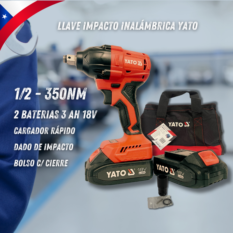 Oferta Fiestas / Llave de Impacto Inalámbrica 1/2 - 350NM X2 BAT Brushless YATO