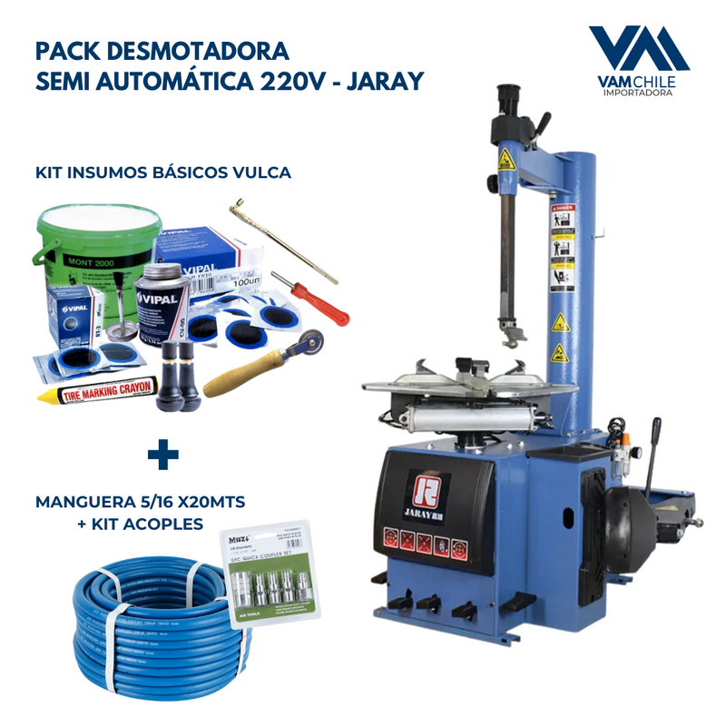 Pack Desmontadora Semi Automática JARAY 220V + Kit Insumos Básicos Vulca